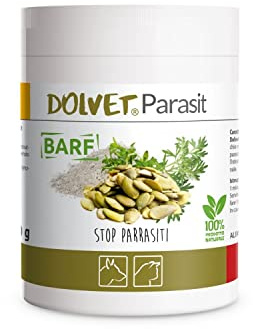Dolvet Parasit Vermifugo per Cani e Gatti 70 grammi, Formulazione naturale sverminante, Combatte i Parassiti e Vermi dell'Intestino - Linea BARF
