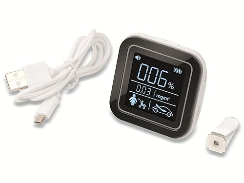 Lifenaxx Smart Indoor Monitoraggio della qualitá dell´aria CO-Meter rileva sostanze chimiche VOC Rilevatore di inquinamento da fumo polvere personale Test in tempo reale LX-010