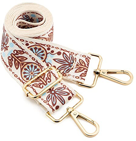 Wide Shoulder Strap Adjustable Replacement Belt Guitar Style Crossbody Bag Handbag Strap Multicolor Canvas Straps(Wide:1.4in) (Color37)