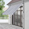 pro.tec Klemmmarkise Stem Markise ohne Bohren 250 x 120 x 220-309 cm Balkonmarkise mit Handkurbel Sonnenschutz Stahlgestell Dunkelblau/Weiß