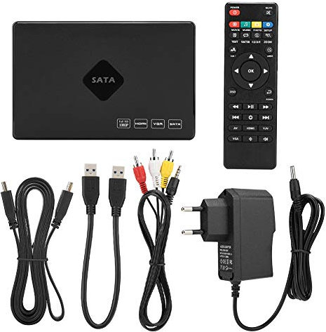 Goshyda Lettore Multimediale Full HD, Lettore Disco Rigido SATA Full HD da 2,5 Pollici Lettore Video con Immagini Musicali e Memoria 120G con Tecnologia di Decodifica, per la Televisione(EU)