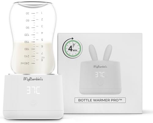MyBambini's PRO™ Flaschenwärmer Baby Unterwegs, Flaschenwärmer Akku, Schnelles Aufwärmen, 4 Temperatur-Einstellungen, Erhitzt bis zu 6 Flaschen, Geeignet für: AVENT Philips, Chicco & Dodie