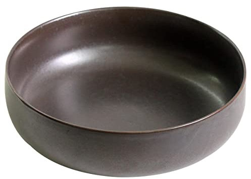 Olly & Rose Oxford Große Keramikschale, 26 cm, Obstschale, Salatschüssel, Servierschüssel, dekorative Servierschale für Küche und Couchtisch, Dekoration, schwarzes Steingut, extra große Schüssel für