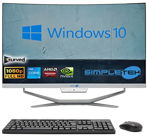SIMPLETEK - PC All in One Curved Display 24 Core i5 Windows 10 | 16GB RAM SSD 480GB | Work, Entertainment