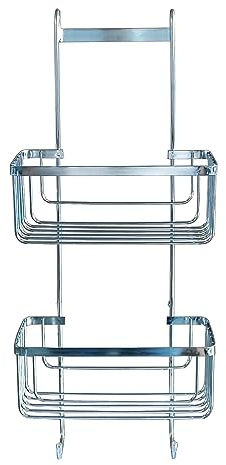 Douceur d'Intérieur, Servitore Doccia 2 Cesti da Appeso, Cablato Premium Cromo, Metallo
