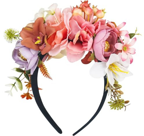 CTDMJ® Damen & Mädchen Blumen Haarband Blumenkrone Blumen Haarkranz Braut-Kopfschmuck Kronen-Stirnband für Festival Hochzeit Parties Halloween
