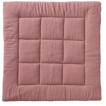 VERTBAUDET Tapis de Sol/Fond de Parc uni Gaze et Percale de Coton Terracotta 75X100