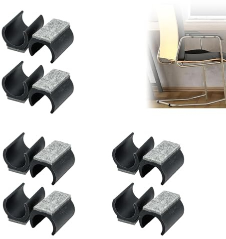 TRLREQ Pack of 12 Chair Gliders, Cantilever Furniture Gliders, Felt for Swing Chairs, Diameter 24-25 mm, for Cantilever Chairs, Protect Tile Floors