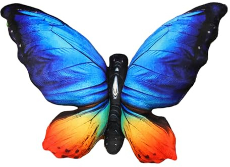 alloneslife Almohada de terciopelo con forma de mariposa, cojines de peluche suave para sofá, cama, silla, almohadas de abrazo en forma de mariposa para el hogar