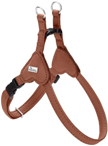Hunter Hundegeschirr SOHO MINI, Farbe: Cognac, Rindsleder, weich & geschmeidig, fellschonend, leicht, für kleine Hunde & Welpen, Made in Germany, Größe: XXS-XS/1