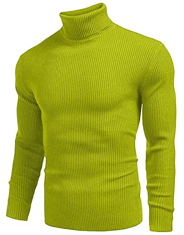 Generisch Jersey de lana de invierno masculino con cuello redondo, camisa a juego con cuello alto