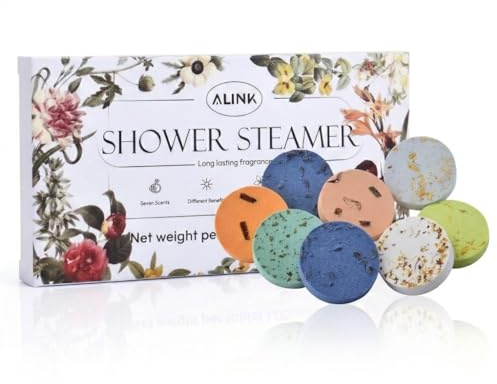 ALINK Shower Steamers Aromatherapy 8 Pack Gifts for Women, Birthday Christmas Mother's Day Gifts for Mom Valentine's Day Adults Home Spa Gym Natural Essential Oil Self Care Relaxation