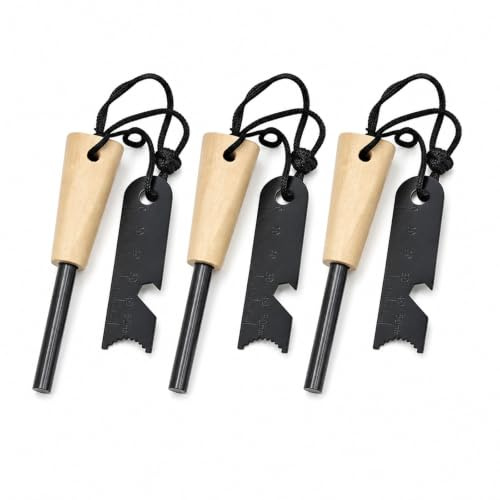 3 stycken eldstål, överlevnadsbrandsten, eldstartset med paracord tände, eldsten med extremt stark gnistststmotor, eldstartare lämplig för camping, utomhus, bushcraft, överlevnad, lägereld