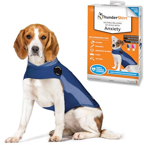 ThunderShirt för hundar, Medium, blå polo - lugnande väst för hund