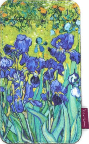 Bertoni Handytasche aus Filz kompatibel mit iPhone 14/14 Pro/13/13 Pro/12 Pro/12/11/X/XR/XS, Galaxy S23/S22/S21/S20/S10/S9/S8/A40, P30, P20 Blumen Design Handyhülle Smartphone-Tasche (Iris)