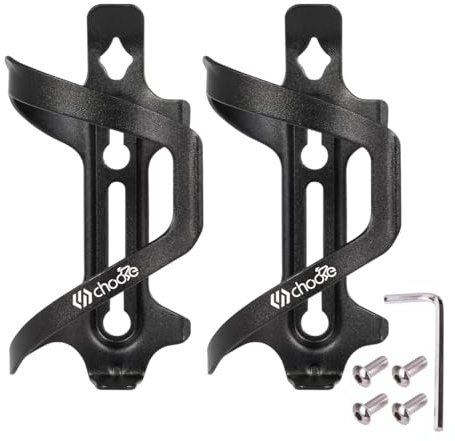 Chooee Bicycle Water Bottle Cage,Aluminum Bike Water Bottle Holder for Road Bikes Mountain Bikes 2-Pack Black