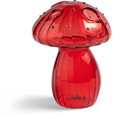 NLDGR Jarrón de vidrio con forma de hongo, delicados jarrones de cristal de hongos, jarrón hidropónico transparente, jarrones de flores de hongos transparentes para decoración del hogar