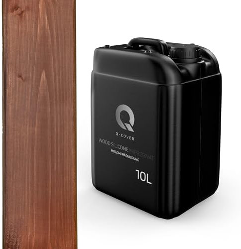 Q-COVER holzimprägnierung Braun 10 L 2 in 1 holzschutz farbimprägnierung imprägniermittel holzschutzmittel imprägnierung abperleffekt alle holzarten holzgrundierung