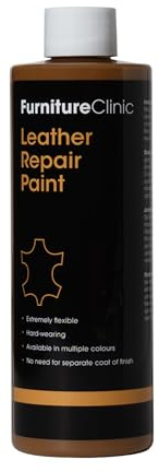 Furniture Clinic Vernice e Tintura per la Riparazione della Pelle, Colorante Autosigillante per Una Riparazione Facile, Adatto per Divani in Pelle, Sedili di Auto, Scarpe, Borse (500ml, Cammello)