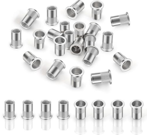 30 Stück Nietmuttern M5, 304 Edelstahl Flachkopf Nietmuttern, Blindnietmuttern, Gewindenieten Befestigung für Metall, Glasfaser, Kunststoff (M5 30PCS)