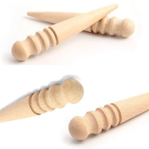 DraCra 4-pack läderbrännare läderkant slicker träpinne släta spår för läderarbete hantverk polering slicking slipning slipning efterbehandling formning handverktyg
