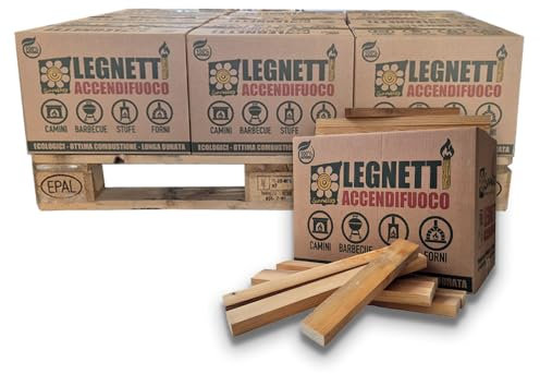 Sunwood Legnetti Accendifuoco 27 kg, per Barbecue, camino, stufa, in Cartoni da 9 kg, Rapida accensione