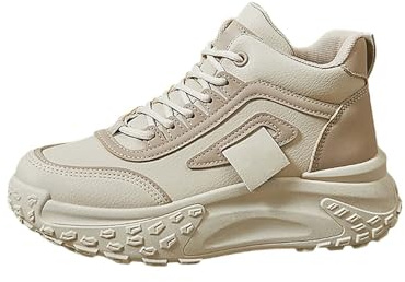 Générique Montante Baskets Femme Chaussures De Course Sport Extérieur Antidérapant Confortables Mode Baskets Lacets Sneakers Tendances Comfortable Runing Shoes (Khaki, 40)