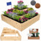 MODO24 Hochbeet, Kräuterbeet, Gartenbeet, Pflanzbeet, Blumenbeet, Stufenbeet, Holz Stufen Treppe, für Garten und Terrasse, Kiefernholz, Massivholz, Abmessungen 54x119x119 cm, Farbe: Natur imprägniert