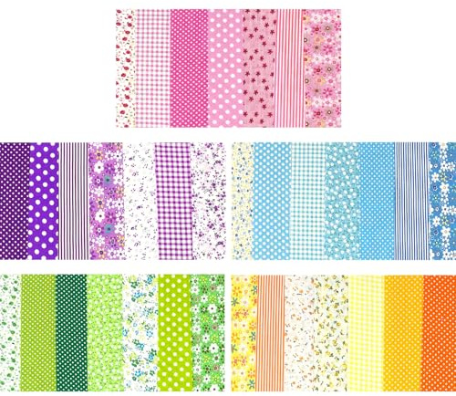 Sömnad lapptäcke, 35 st gör-det-själv bomullstyg mjukt andas tryckt blommigt hantverk livligt tryck för handarbete gör-det-själv handgjord 6,5 cm x 110 cm
