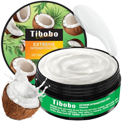 Gel acelerador del bronceado de primera calidad, 100 g, para uso en camas solares y para potenciar el bronceado al aire libre, crema bronceadora rápida con fórmula natural, hidratación(Coco)