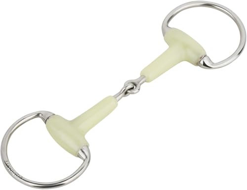 Equinate Olivenkopfgebiss mit Apfelgeschmack 18mm einfach gebrochen 12,5cm | Anatomisch geformtes maulfreundliches Gebiss mit sanfter Einwirkung | Lasergraviert