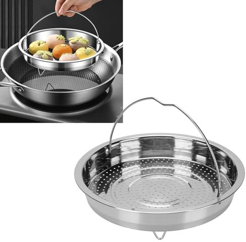Stainless Steel Basket, Veggie Fish Seafood Vegetable Steam Basket Insert with Handle for Cooking Cookware Pot (304 Stainless Steel)