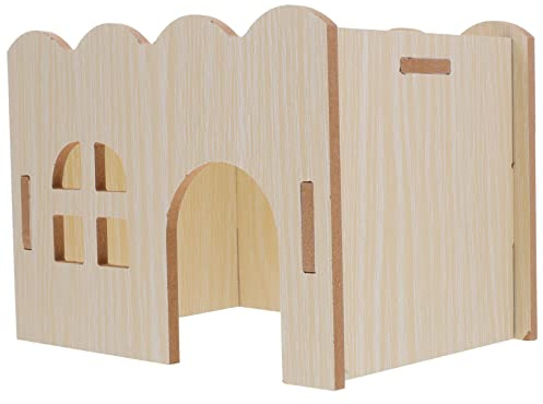 Milisten Maison en Bois Multifonction pour Cochon D’Inde Et Hamster, Jouet Cachette Résistante, Taille Compacte, pour Cage De Petits Animaux, Accessoires D’Habitat pour Cobayes