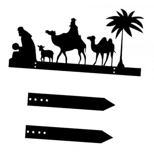 Colcolo Panneau de Jardin en Forme de Silhouette de crèche de Noël, décoration de Jardin, Cadeau, décoration de Noël Polyvalente avec piquets pour pelouse, Style A
