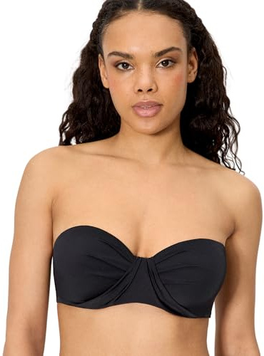 YSABEL MORA. Top Bikini Bandeau. Top Bikini Bandeau con Aro Y Relleno con Tirantes Desmontables Anudados Al Cuello Opción Sin Tirantes. Colección Beach.