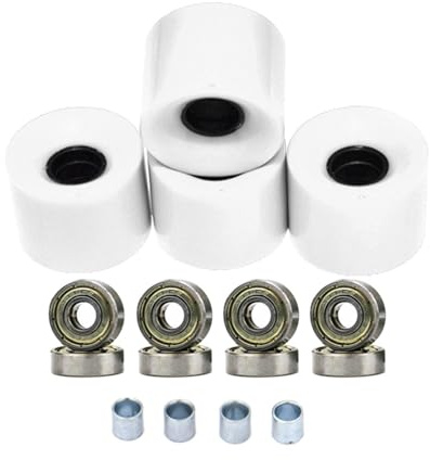 rongweiwang Ruote per longboard, set da 4, 60 mm, in poliuretano, resistenti e lisce, per skate da strada e trick su vari terreni. Ruote per longboard, skate da strada, cruiser, set