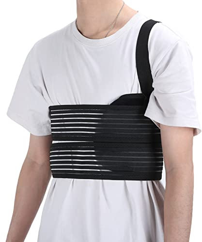 Tutore per costole rotte, elastico Regolabile Fascia protettiva per costole Avvolgimento della cintura toracica per lesioni costali incrinate, fratturate, lussate e post-operatorie (M)