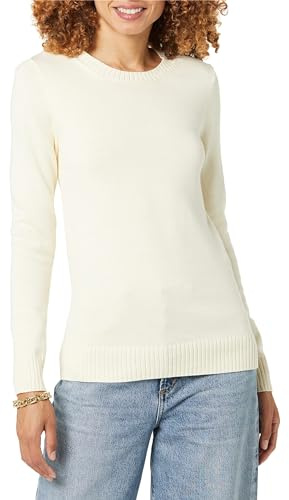 Amazon Essentials Pull À Col Rond 100 % Coton (Disponible en Grande Taille) Femme, Pêche Pâle, M