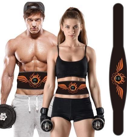 EMS Bauchtrainer,bauchmuskeltrainer elektrisch,EMS trainingsgerät,Gürtel Bauchtrainer Elektrisch Tragbarer Muskelstimulator,8 Modi & 19 Intensitäten Bauchtrainer Trainings Gang
