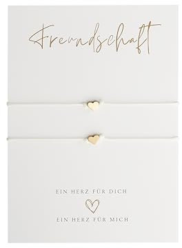 Briefzauber Freundschafts-Armbänder (Set: 2 Stk.) | schlichte & minimal Makramee-Armbänder | Freundschaftsarmband
