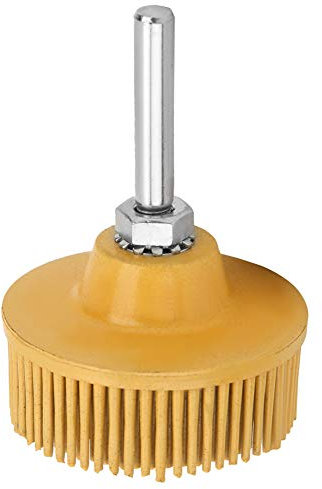 Pilipane Mola per La Rimozione della Ruggine E Attacco per Trapano Elettrico,Spazzola Abrasiva in Gomma Smerigliata con Disco a Setole da 2 Pollici, Strumento di Sbavatura E Pulizia(Giallo)