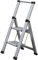 AHW-Tools Step + Store Klappleiter, 2-Stufig, aus leichtem Aluminium, Antislip-Rillen, bis zu 150 kg, extra Schmal, 7990020000