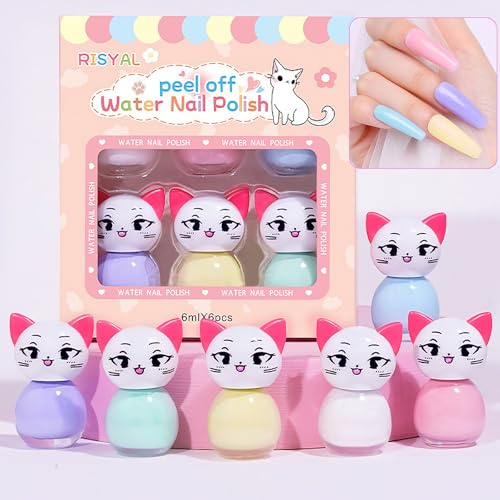 Kids Nail Polish Sets For Girls-6 Macaroon Colors kids nail varnish Sets,Non-Toxic,Quick Dry,Water-Based Peel Off Children Nail Polish Kit-Gift,Girls Gift,Birthday Gifts For Ages 3+