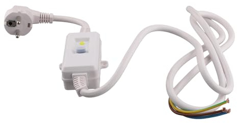 Muuoeou FI-Schutzschalter Steckdose Fehlerstromschutzschalter Stecker mit Kabel,Personenschutz Adapter EU Stecker