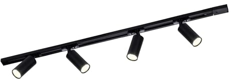 Ledvion Sistema de rieles iluminacion 1m Negro 4 focos blanco calido