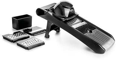 IBILI - Mandolina Regulable Easycook, Acero Inoxidable, 4 cuchillas, regulador de grosor