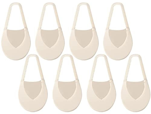 4 Pairs No Show Socks Women, Ice Silk Breathable Invisible Socks with Non-Slip Straps Half Toe Topper Ultra Low Cut Footies Liner Ladies Invisible Footies for Loafer High Heels