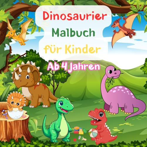 Dinosaurier Malbuch für Kinder: 50 kreative Ausmalbilder mit T-Rex, Diplodocus, Stegosaurus & mehr – Dino-Malbuch für Jungen und Mädchen ab 4 Jahren – Ideal für Vorschule & Grundschule