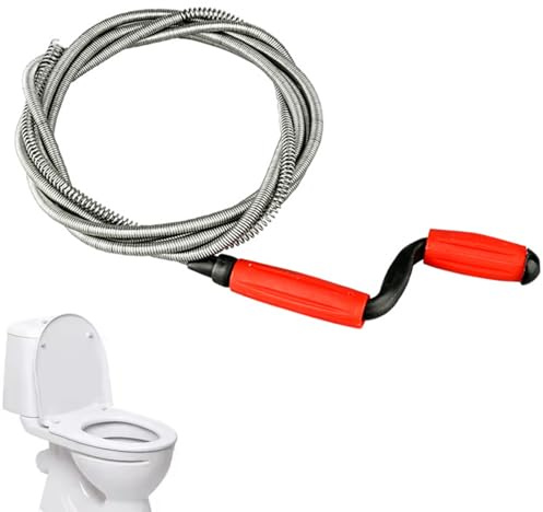 Wenxiaw Alambre Desatascador Tuberías Profesional 5m x 6mm, Desatascador Tuberías Desatascador WC Muelle Desatascador Tuberias Espiral de Limpieza Tuberías Para Limpiar Inodoros y Tuberías de Cocina