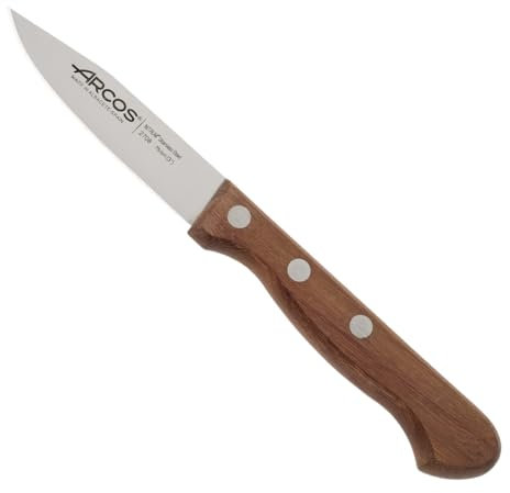 Arcos Serie Atlantico, Cuchillo Mondador, Hoja de Acero Inoxidable de 75 mm, Mango de madera Palisandro color Marrón